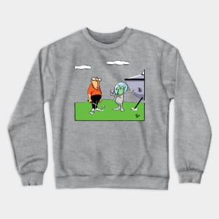 Funny Spectickles Alien Golf Cartoon Humor Crewneck Sweatshirt